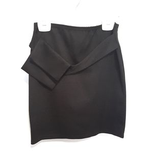 VINTAGE 80s Black retro Mini skirt with pouch NEW